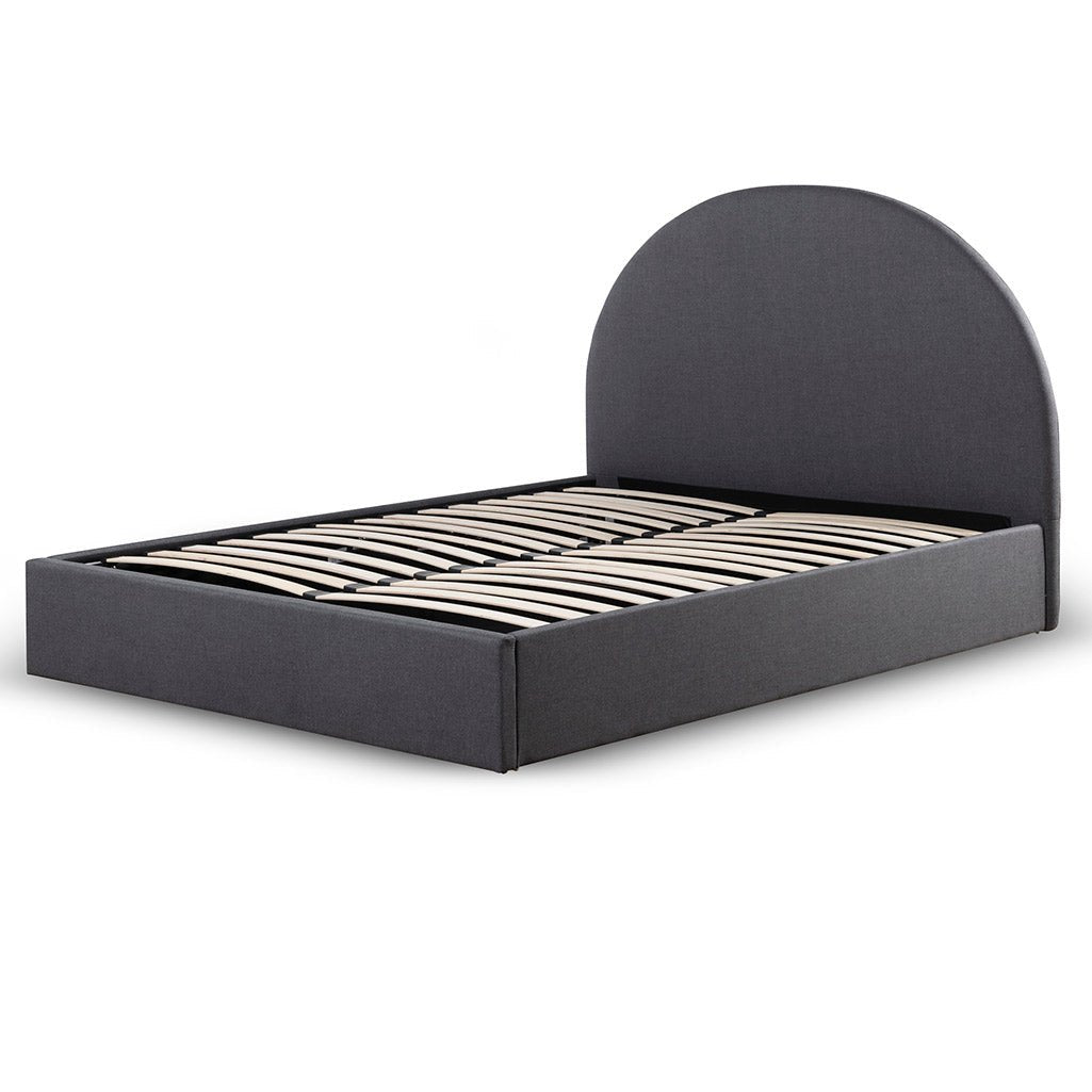 Maximus Fabric Queen Bed Frame - Charcoal Grey - Beds