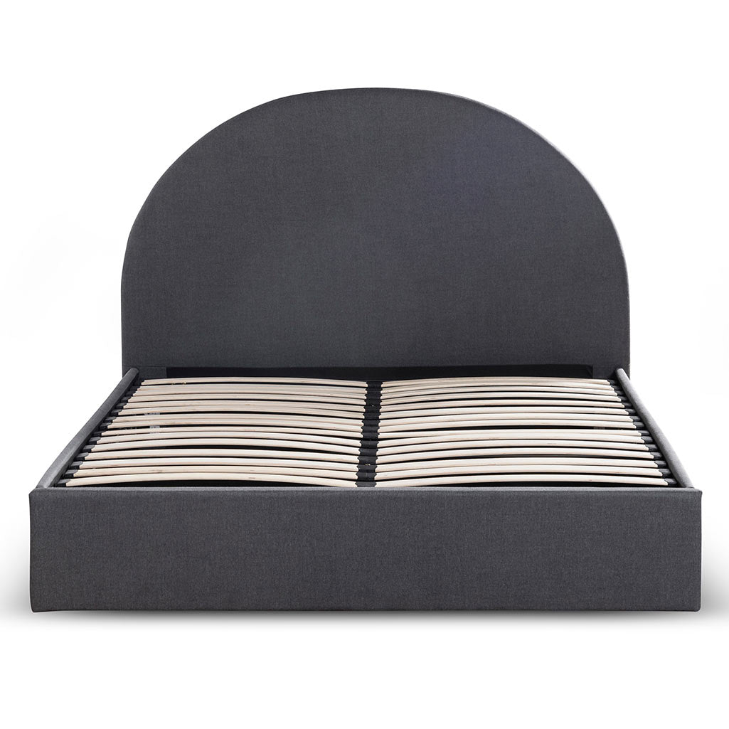 Maximus Fabric Queen Bed Frame - Charcoal Grey - Beds