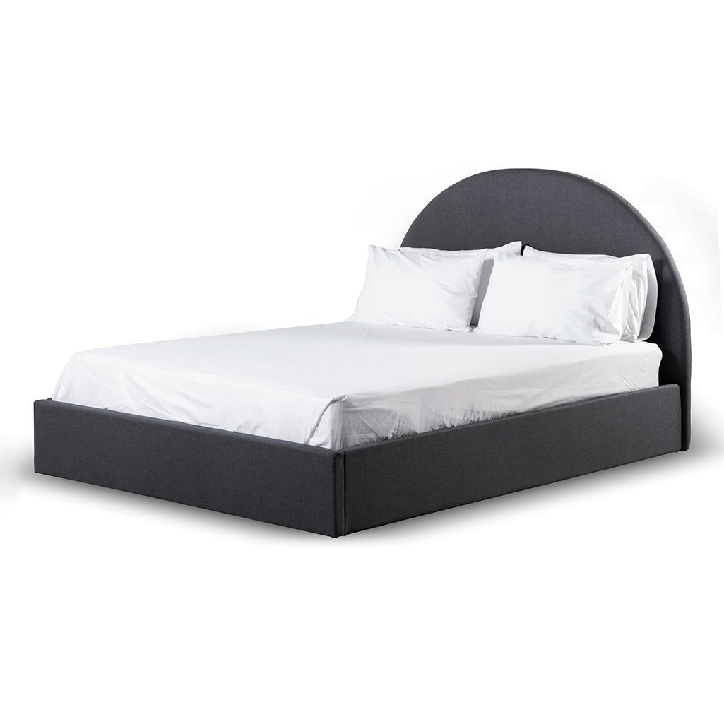Maximus Fabric Queen Bed Frame - Charcoal Grey - Beds