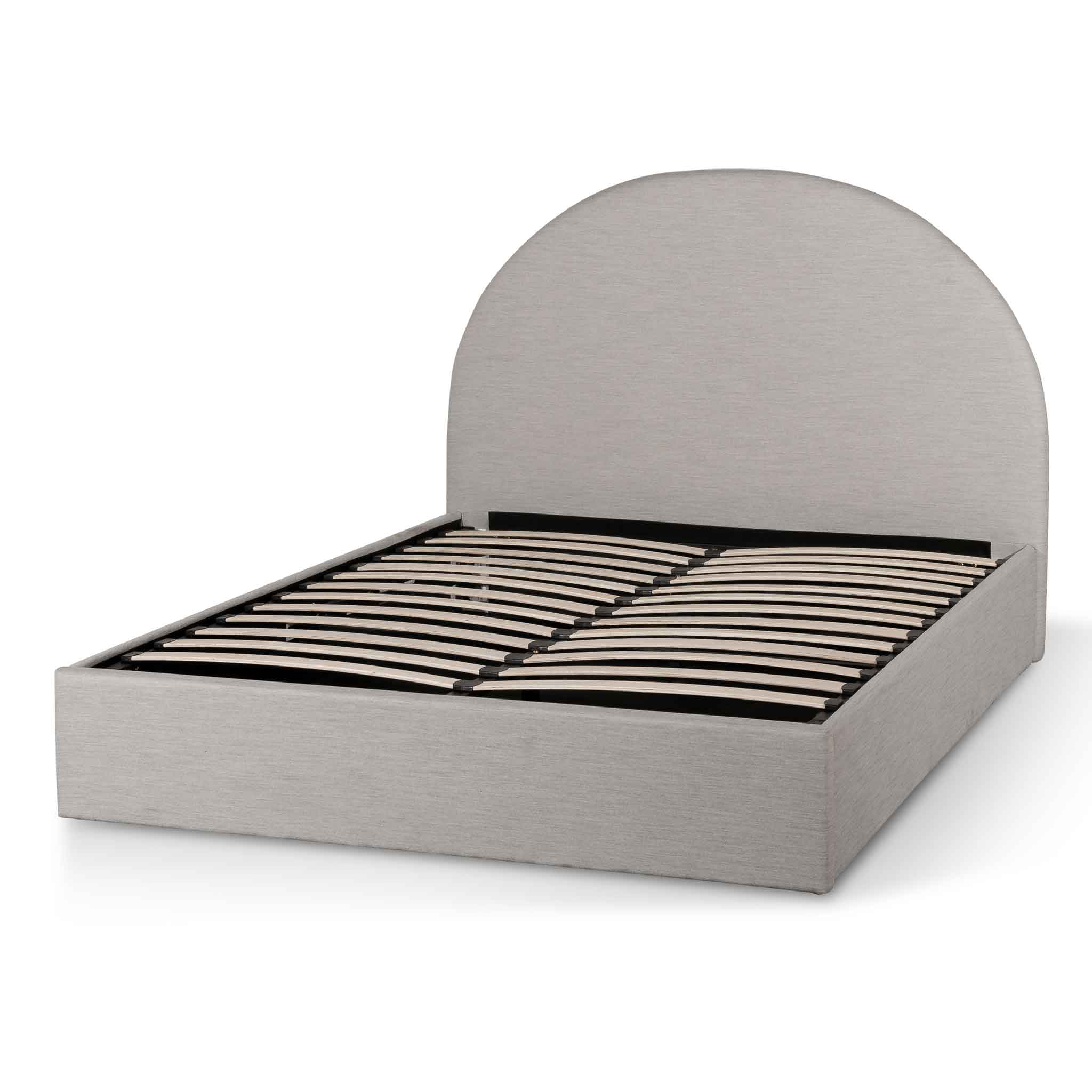 Maximus Fabric Queen Bed - Pepper Grey Linen - Beds