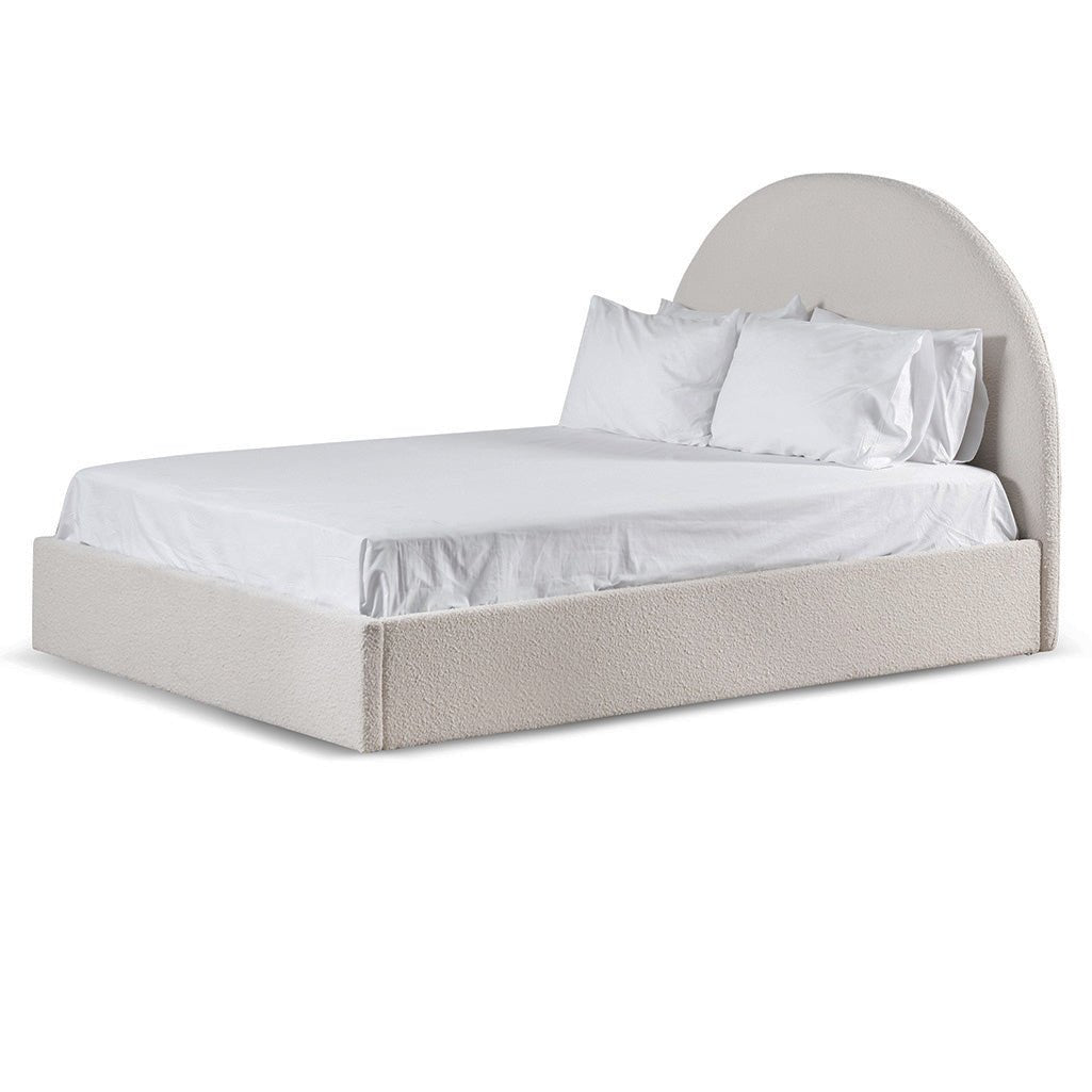 Maximus Queen Bed Frame - Ivory Boucle - Beds