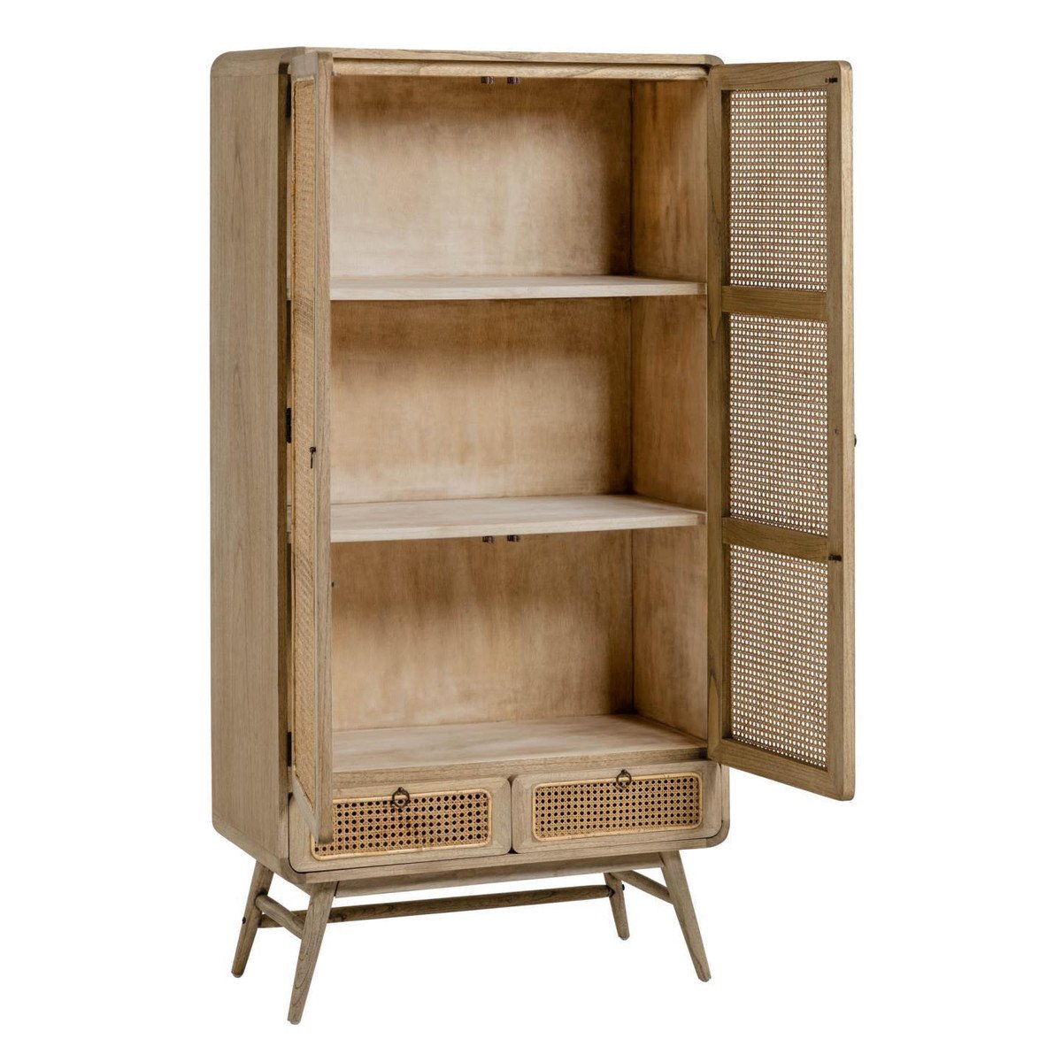 Maya Rattan Beech Tall Cabinet - Natural - Dressers