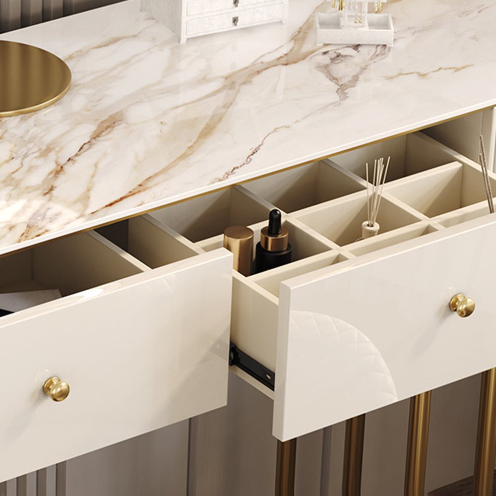 Melbourne Gold Stone Vanity Set - Make-Up Vanity