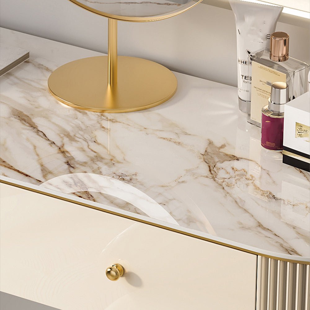 Melbourne Gold Stone Vanity Set - Make-Up Vanity