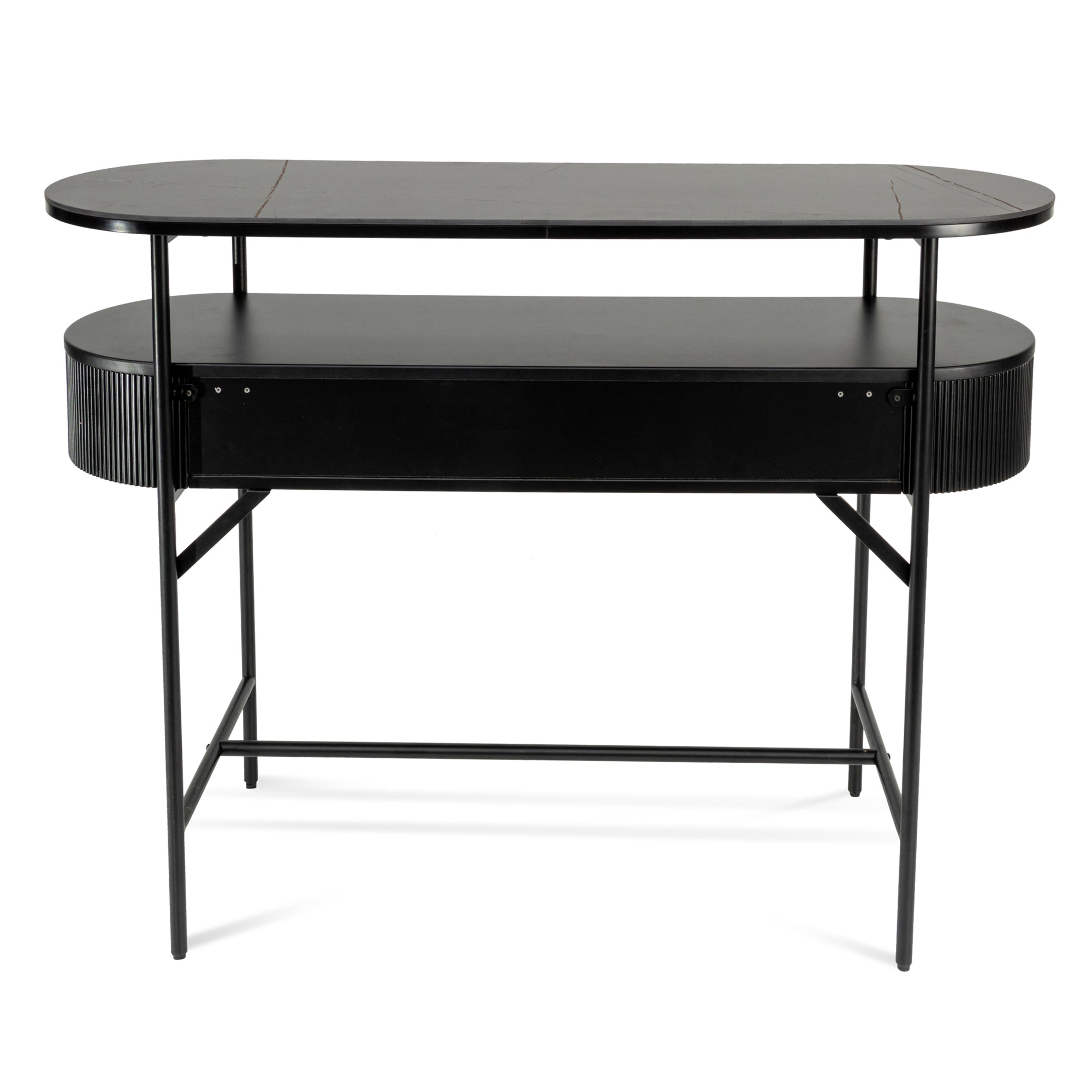 Melina Stone Top Console Table - Black - Console