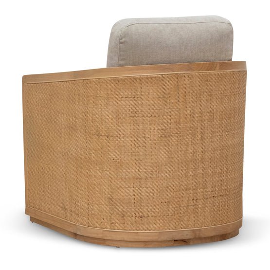 Miles Wooden Armchair - Greige - Armchairs