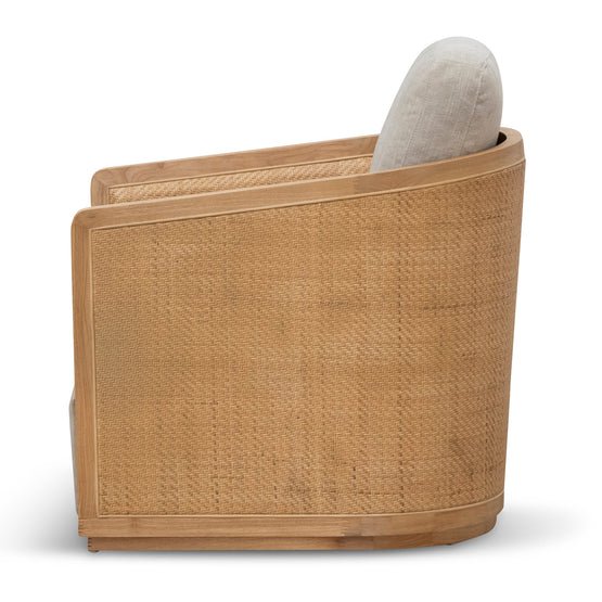 Miles Wooden Armchair - Greige - Armchairs