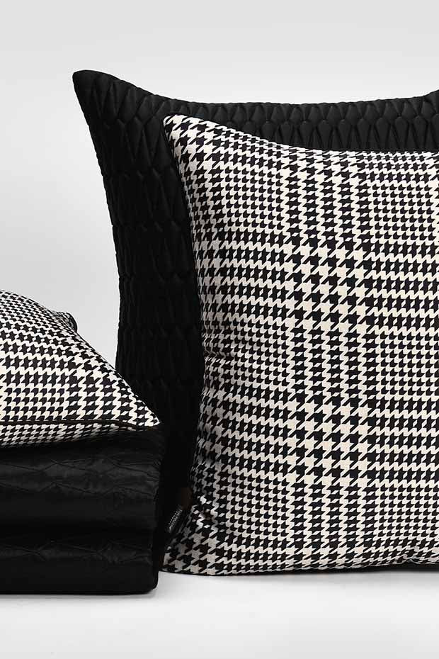 Monaco Quilted Black Pillow Cover - Pillow Covers