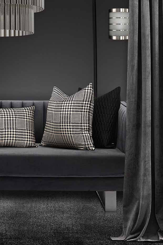 Monaco Quilted Black Pillow Cover - Pillow Covers