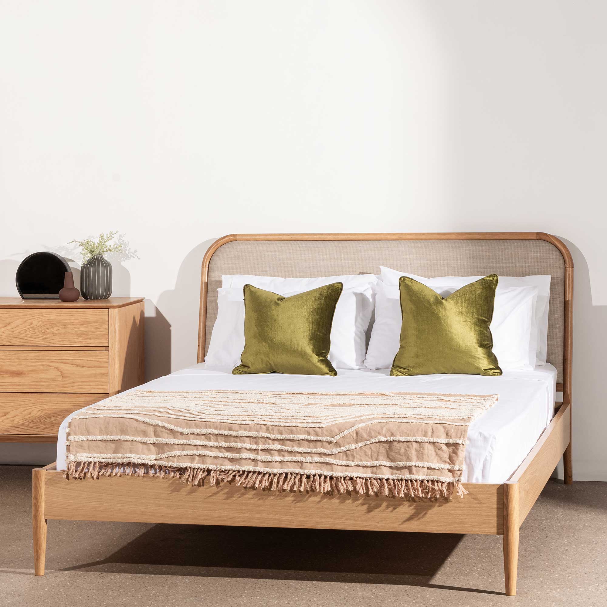 Mondo Queen Bed Frame - Natural Rattan - Beds