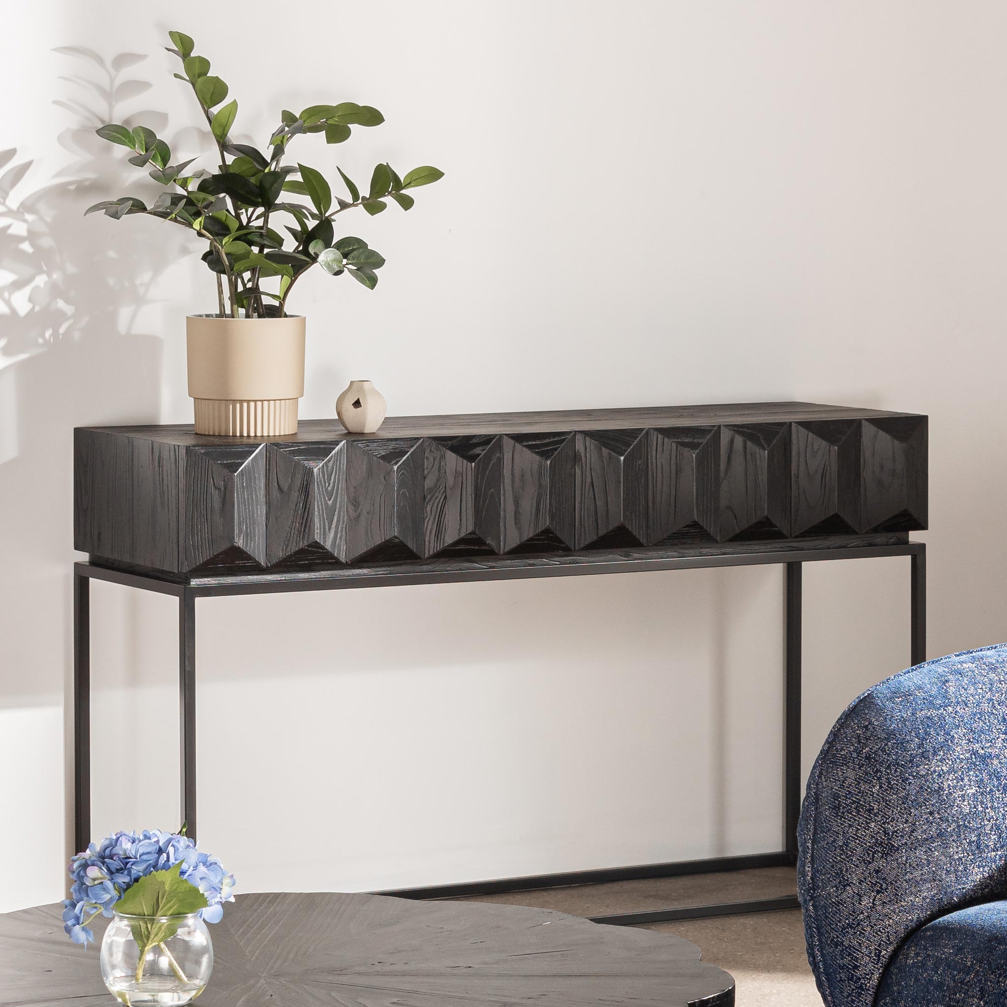 Nadia Wooden Console Table - Full Black - Console