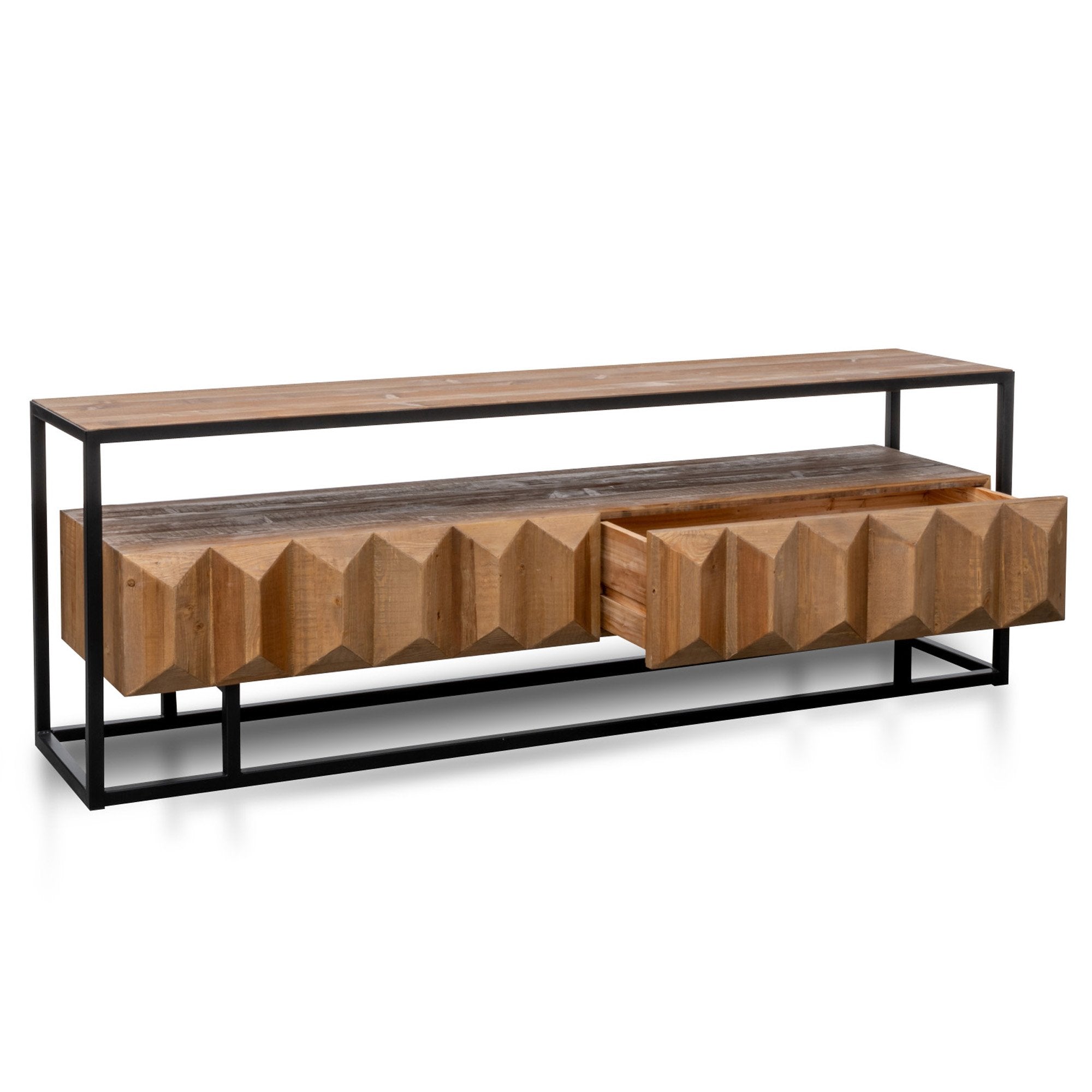 Natalie TV Entertainment Unit - Natural with Black Frame - TV Units