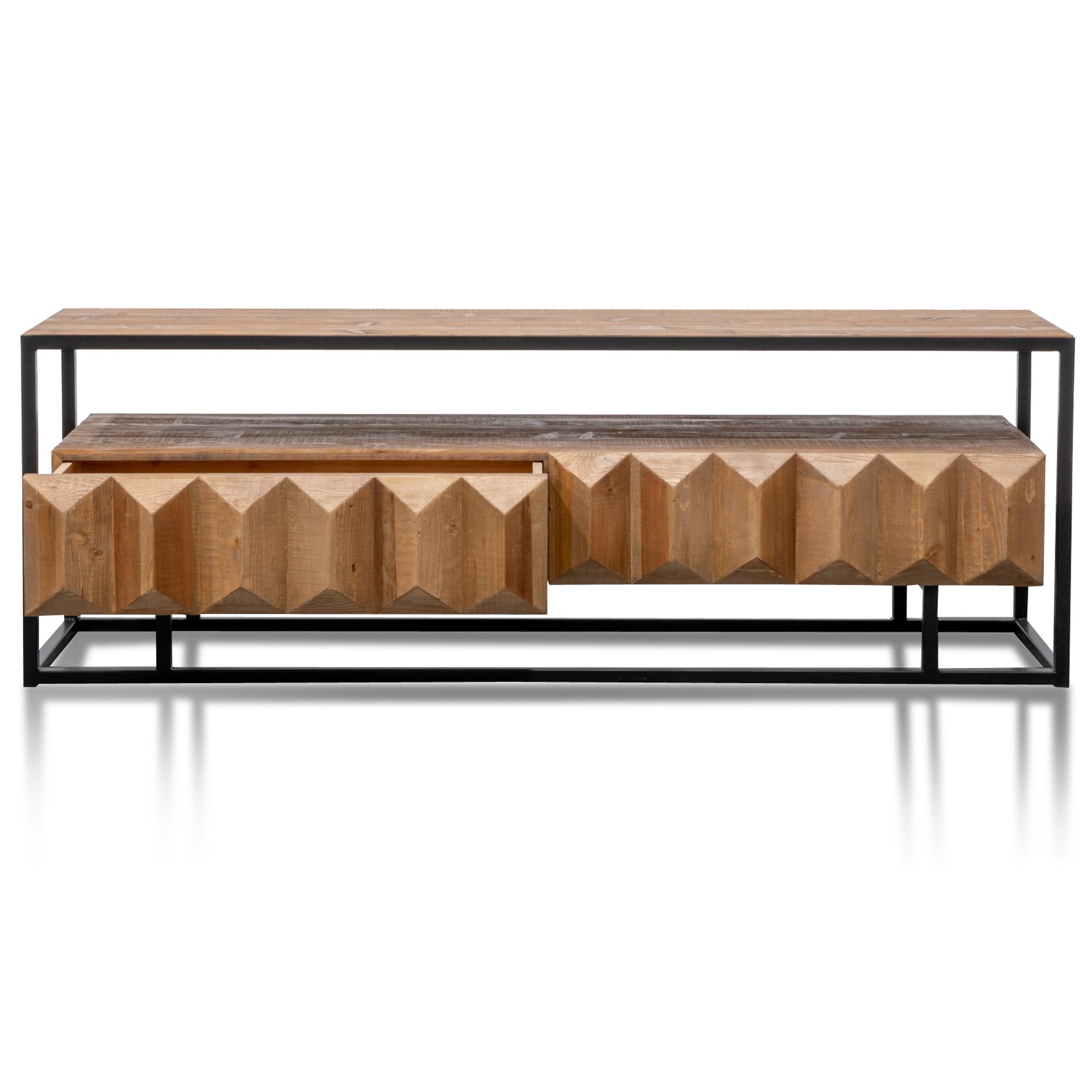 Natalie TV Entertainment Unit - Natural with Black Frame - TV Units