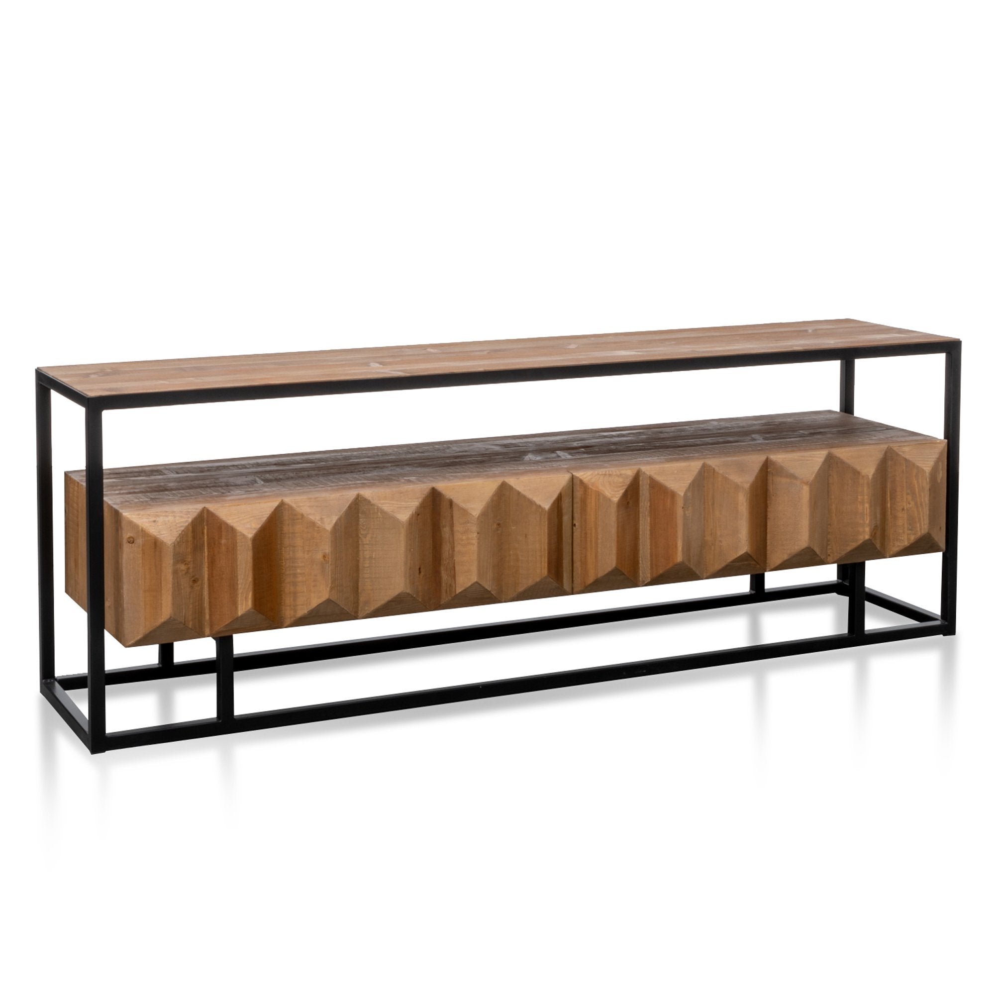 Natalie TV Entertainment Unit - Natural with Black Frame - TV Units