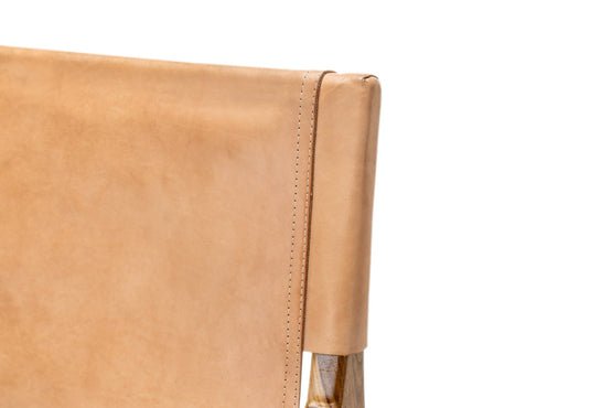 Nathaniel Leather Sling Teak Armchair - Armchairs