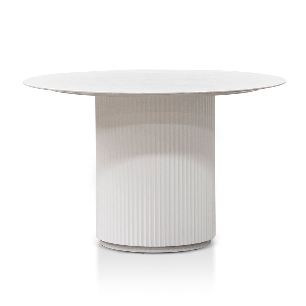 Nemo 1.2m Round Marble Dining Table - White - Dining Tables