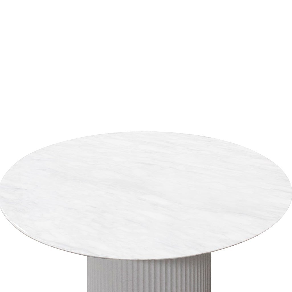 Nemo 1.2m Round Marble Dining Table - White - Dining Tables