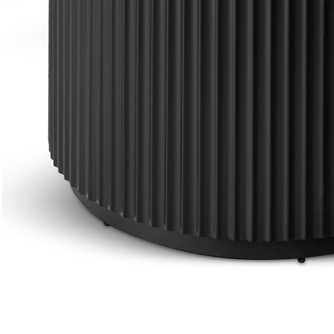 Nemo 1.2m Round White Marble Dining Table - Black - Dining Tables