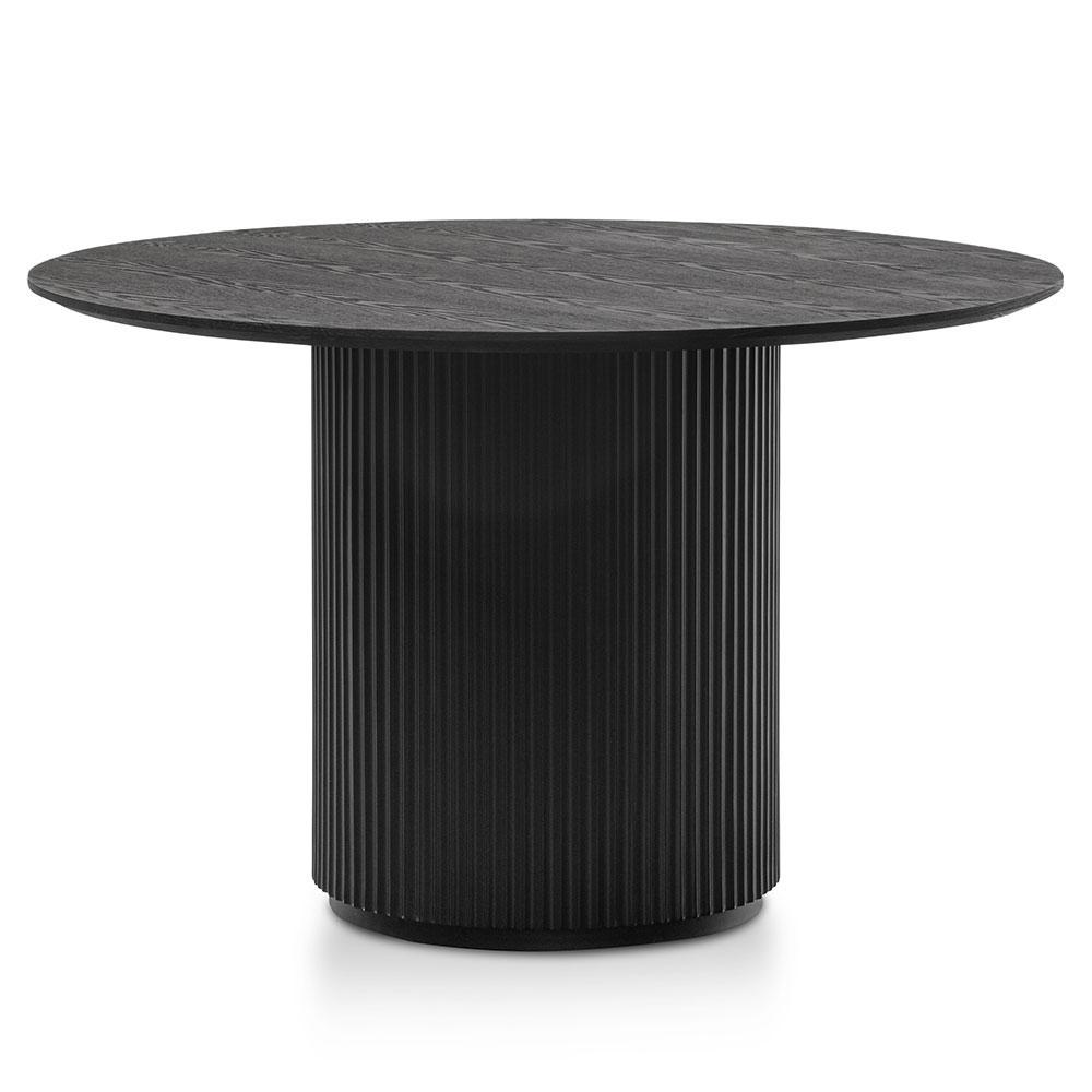 Nemo 1.2m Round Wooden Dining Table - Black - Dining Tables