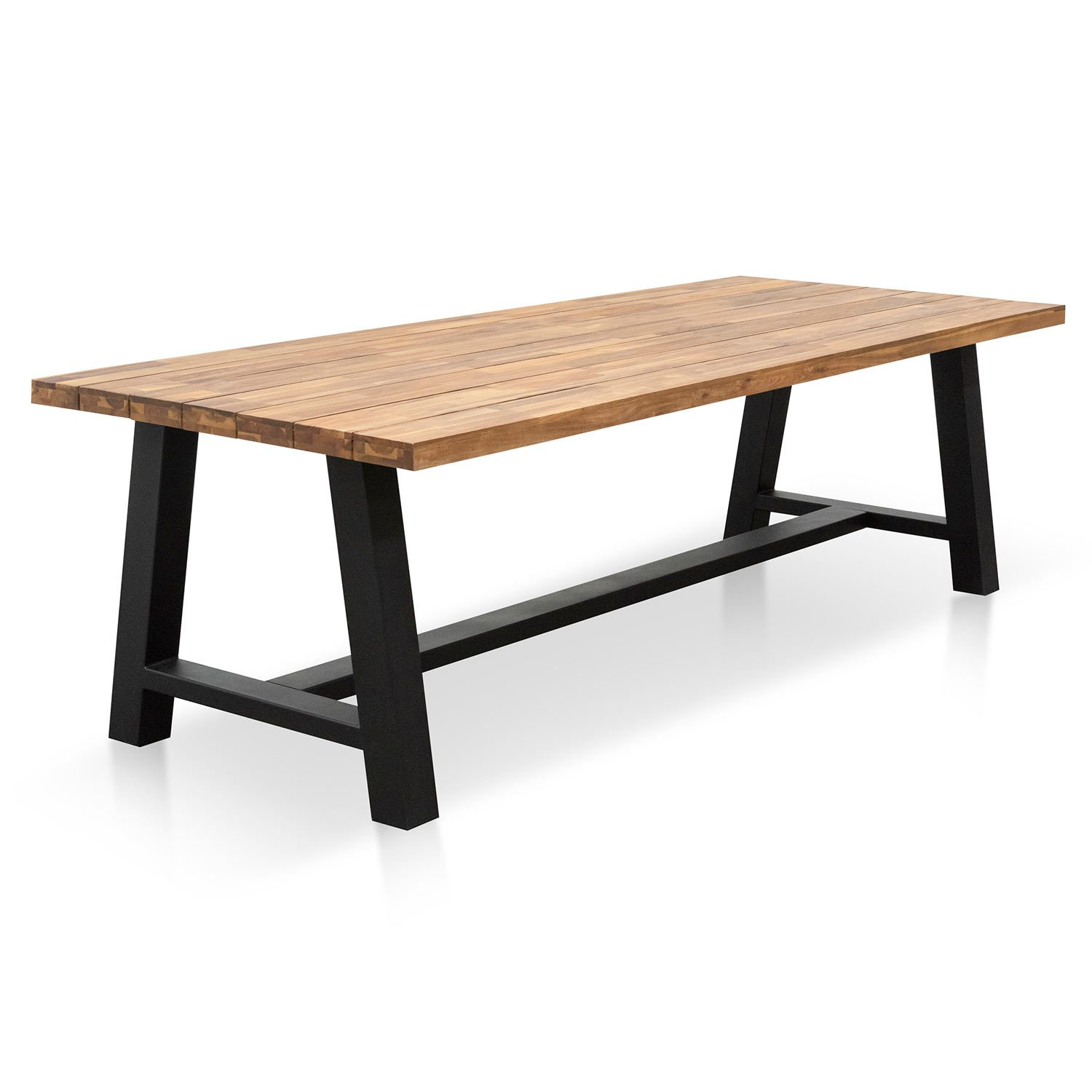 Nemo 2.5m Outdoor Dining Table - Natural Top and Black Base - Dining Tables