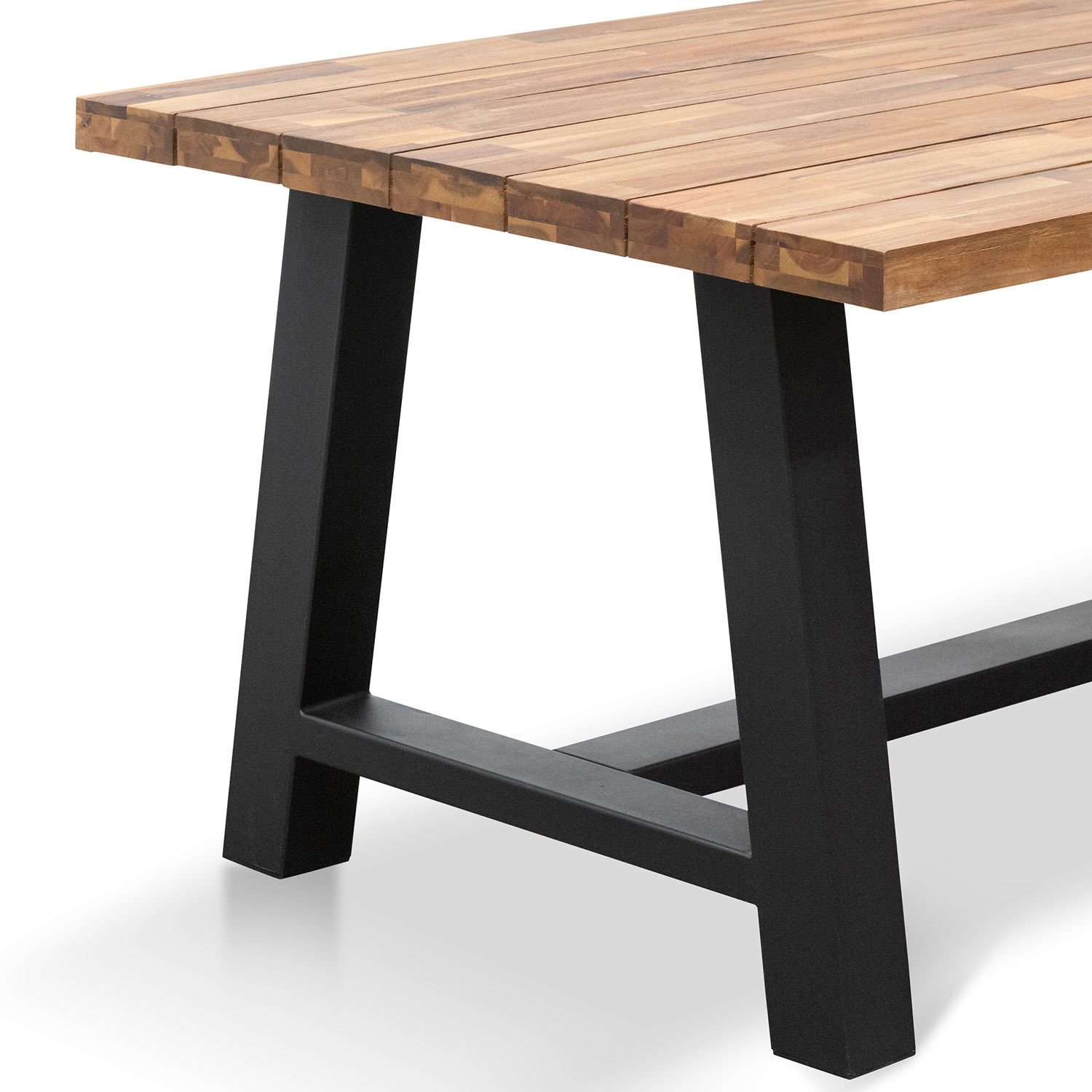 Nemo 2.5m Outdoor Dining Table - Natural Top and Black Base - Dining Tables