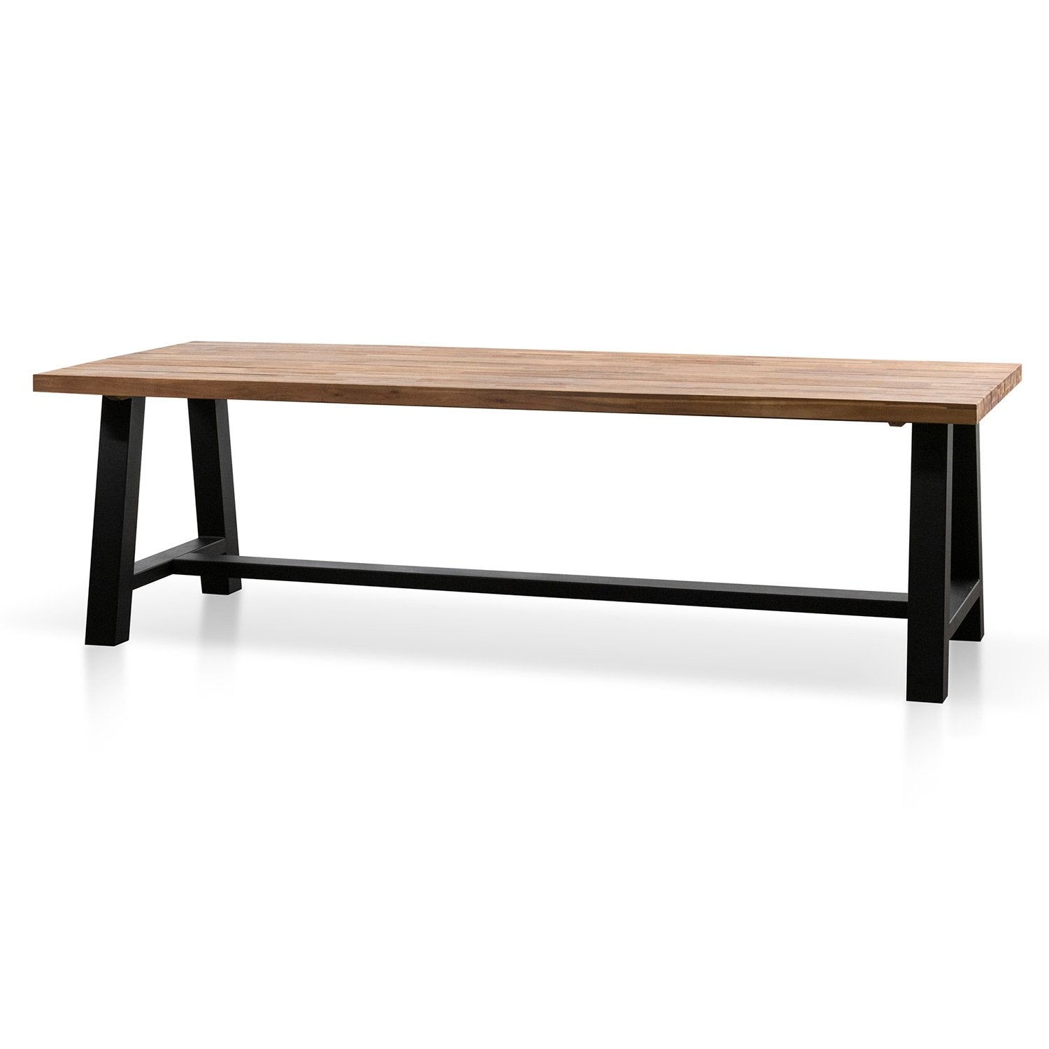Nemo 2.5m Outdoor Dining Table - Natural Top and Black Base - Dining Tables