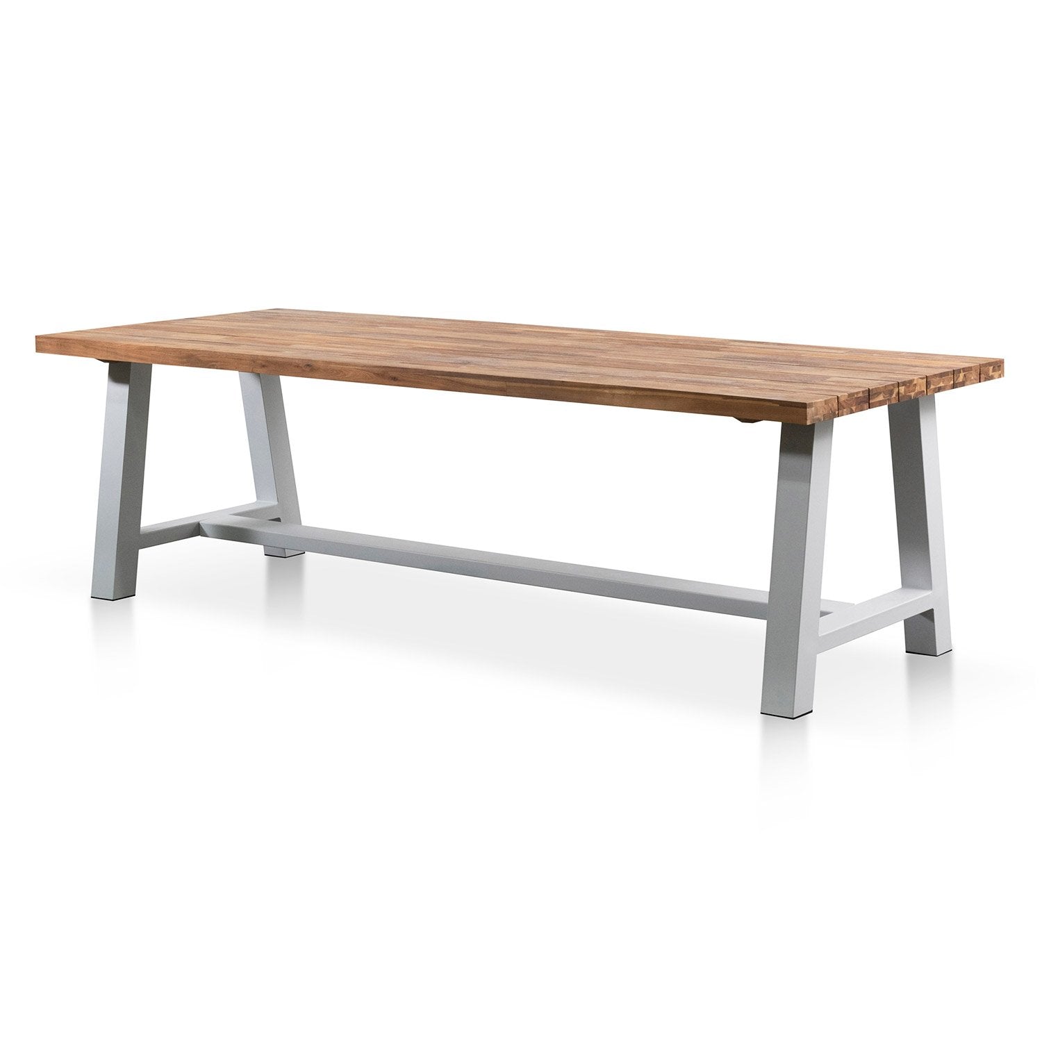 Nemo 2.5m Outdoor Dining Table - Natural Top and White Base - Dining Tables