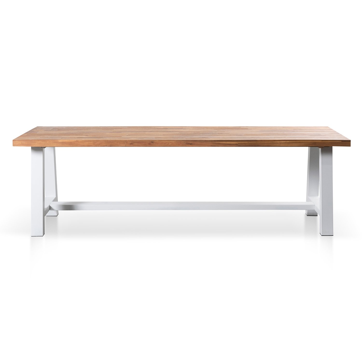 Nemo 2.5m Outdoor Dining Table - Natural Top and White Base - Dining Tables