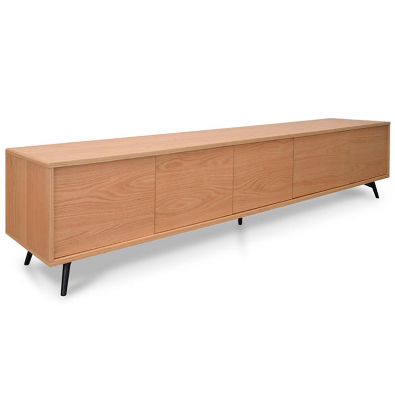Nico Wooden TV Entertainment Unit - Natural - Black Legs - TV Units