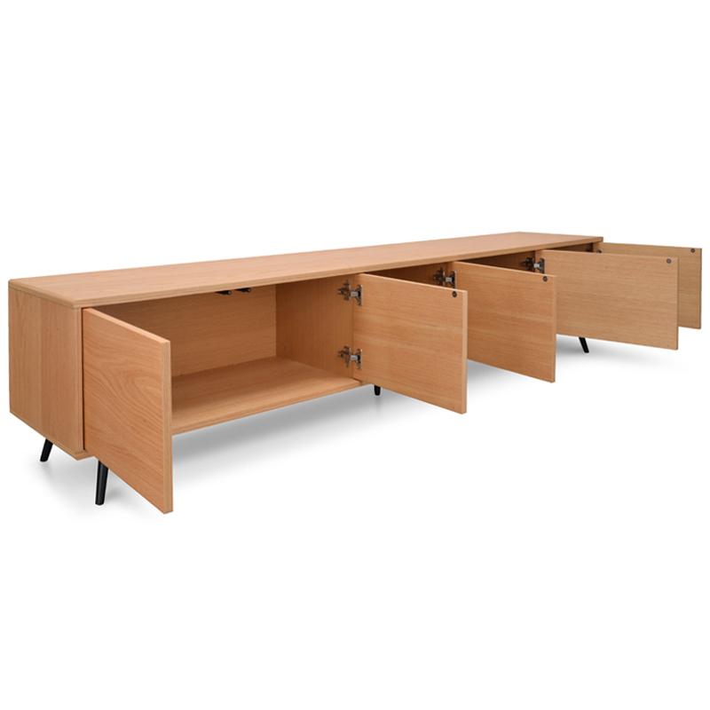 Nico Wooden TV Entertainment Unit - Natural - Black Legs - TV Units