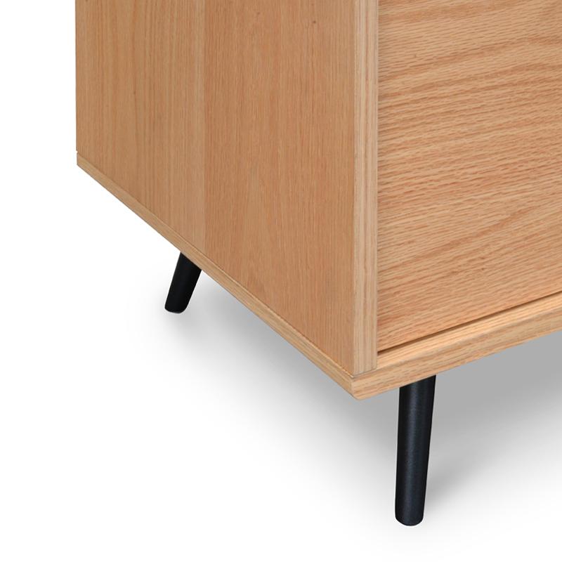 Nico Wooden TV Entertainment Unit - Natural - Black Legs - TV Units