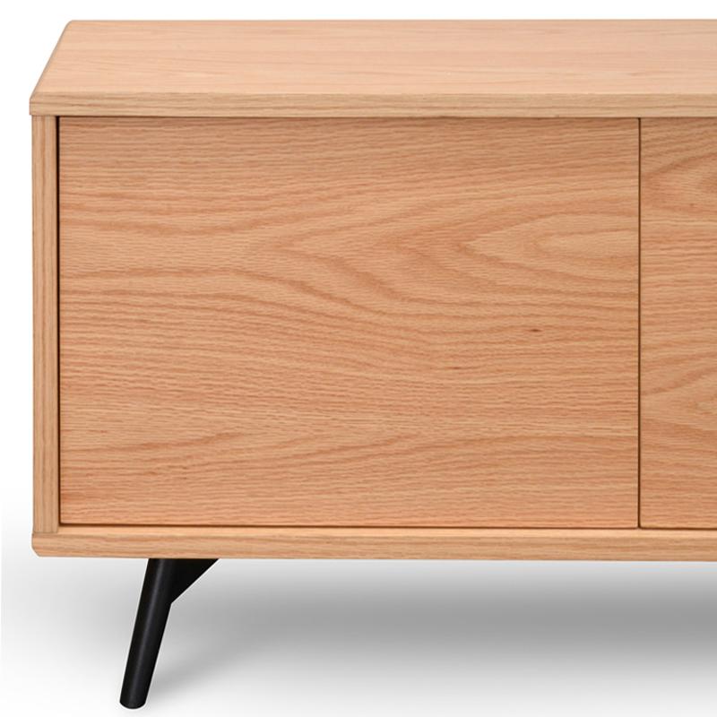 Nico Wooden TV Entertainment Unit - Natural - Black Legs - TV Units