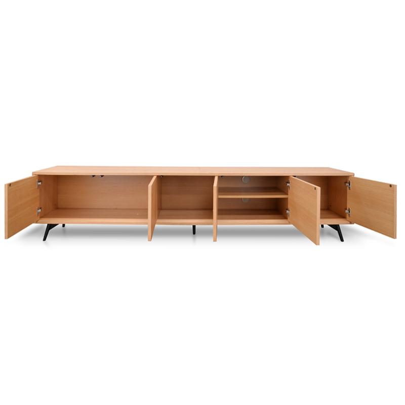Nico Wooden TV Entertainment Unit - Natural - Black Legs - TV Units