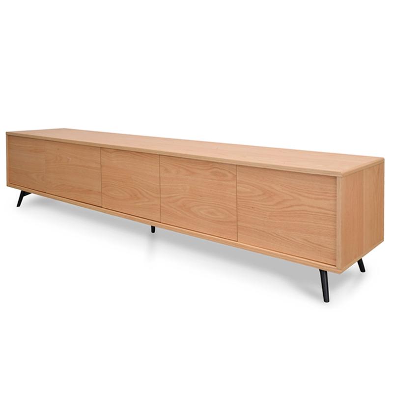 Nico Wooden TV Entertainment Unit - Natural - Black Legs - TV Units
