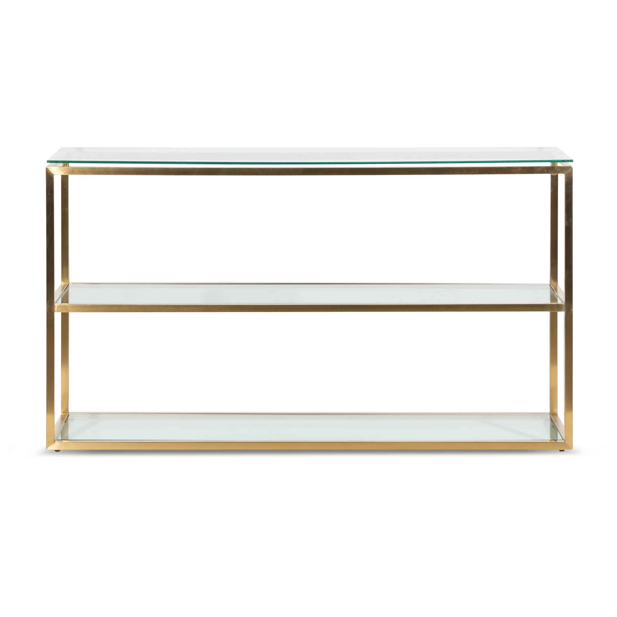 Noora Glass Console Table - Gold Base - Console