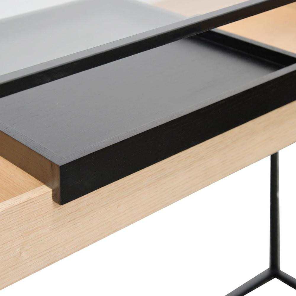 Oliver Metal Frame Console - Natural and Black - Console