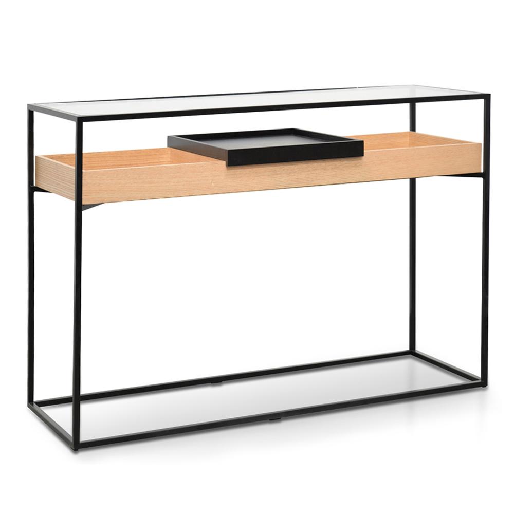 Oliver Metal Frame Console - Natural and Black - Console