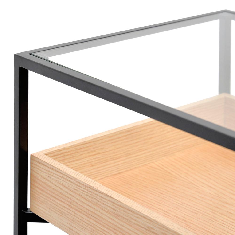 Oliver Metal Frame Console - Natural and Black - Console