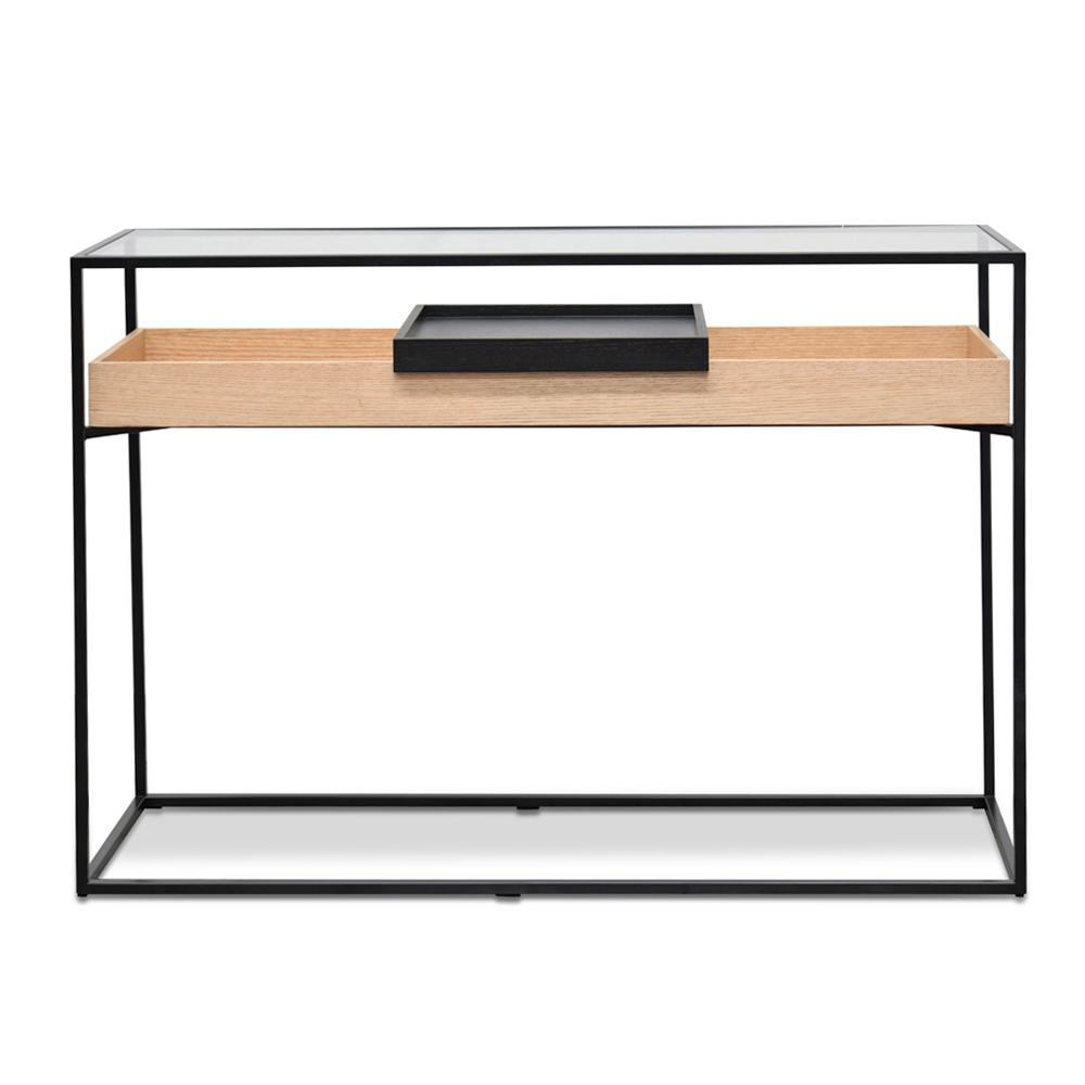 Oliver Metal Frame Console - Natural and Black - Console