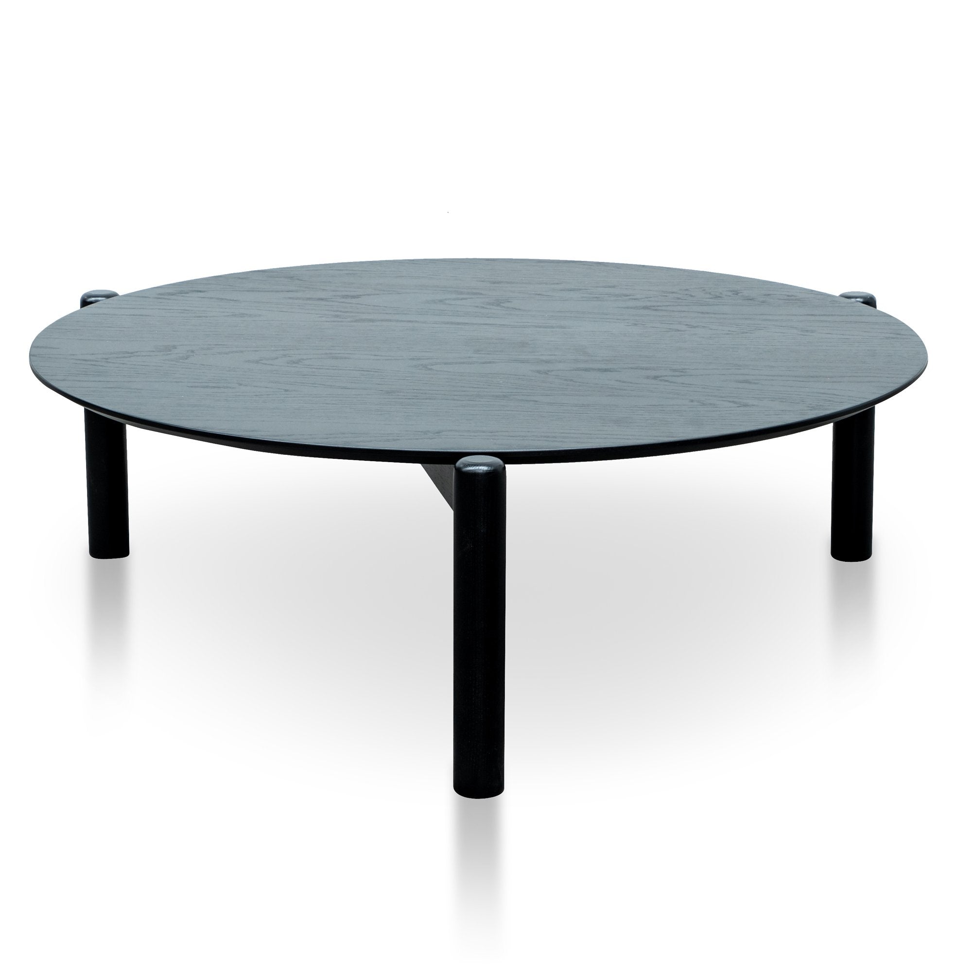 Olivia Wooden Round Coffee Table - Black - Coffee Table