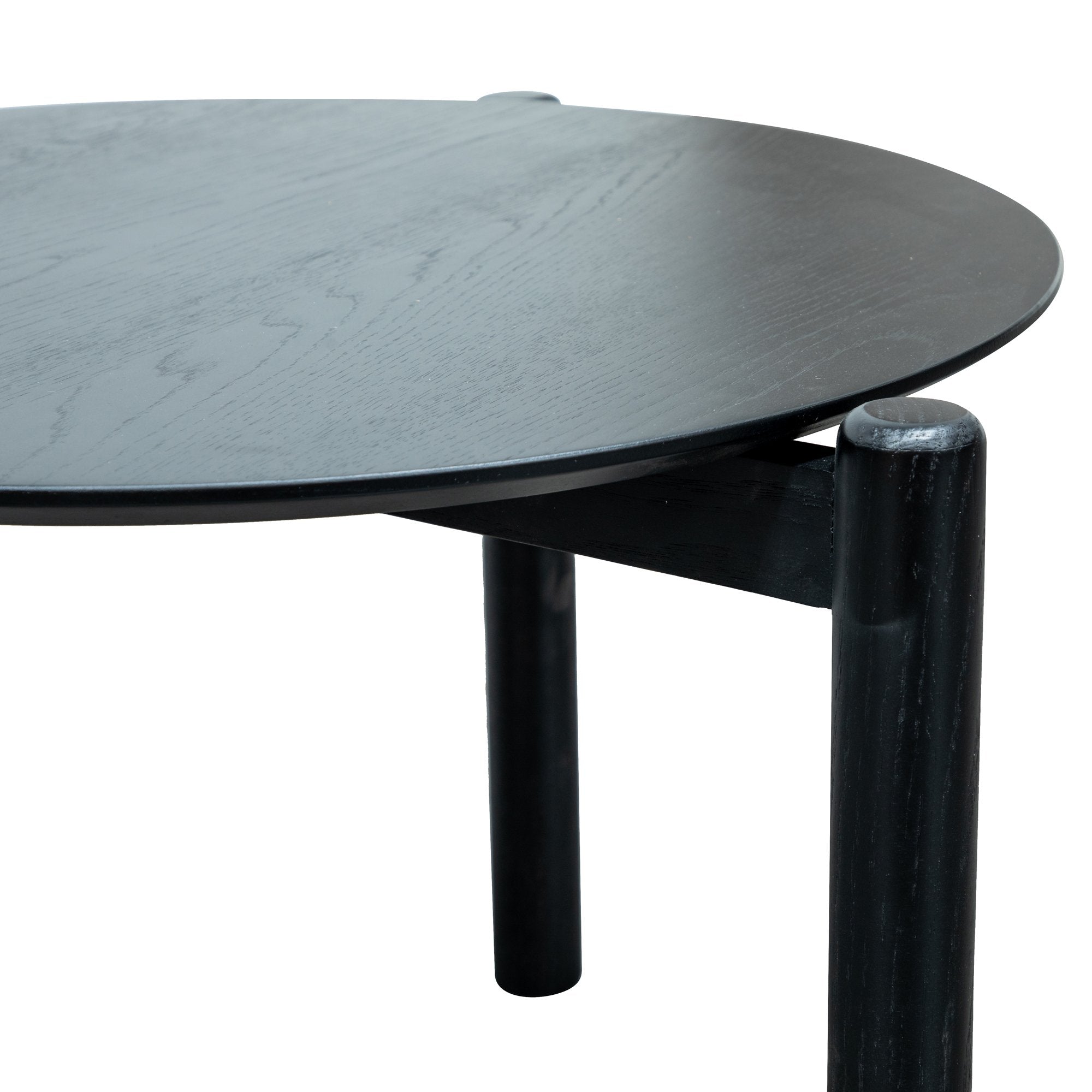 Olivia Wooden Round Coffee Table - Black - Coffee Table