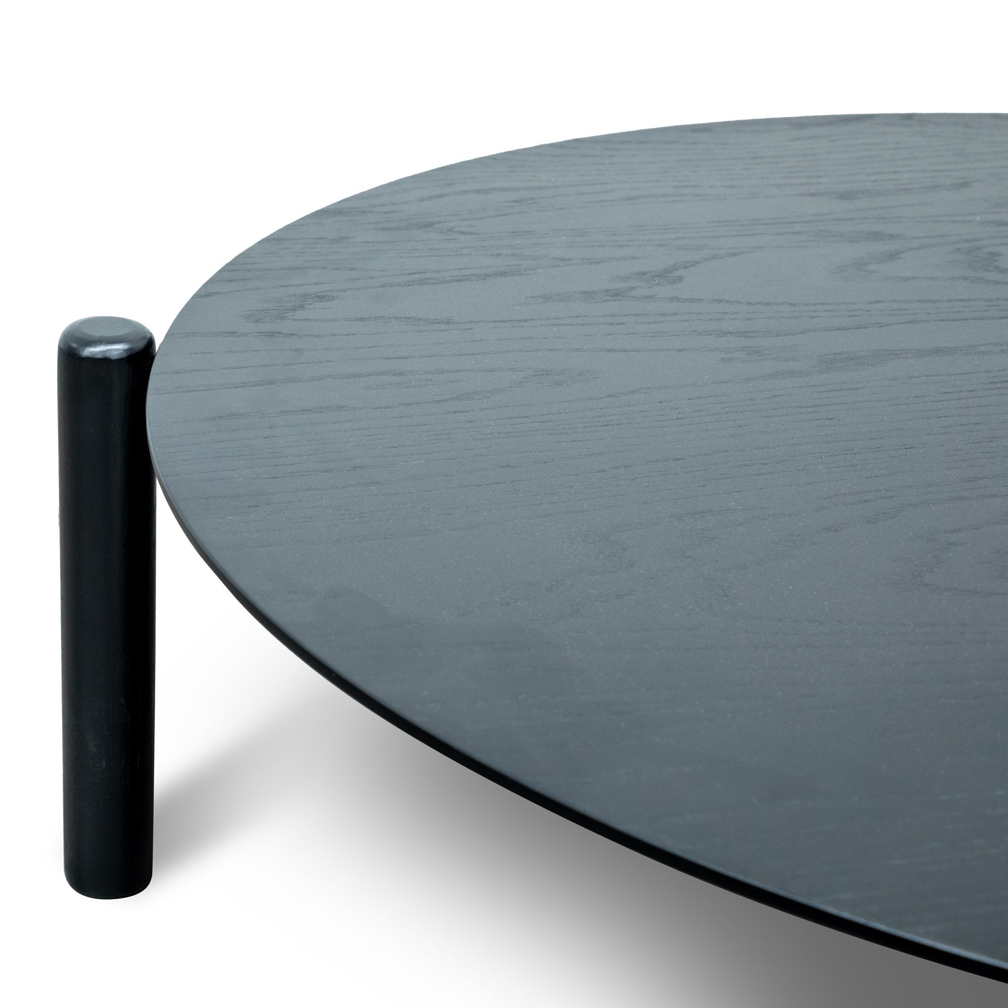 Olivia Wooden Round Coffee Table - Black - Coffee Table