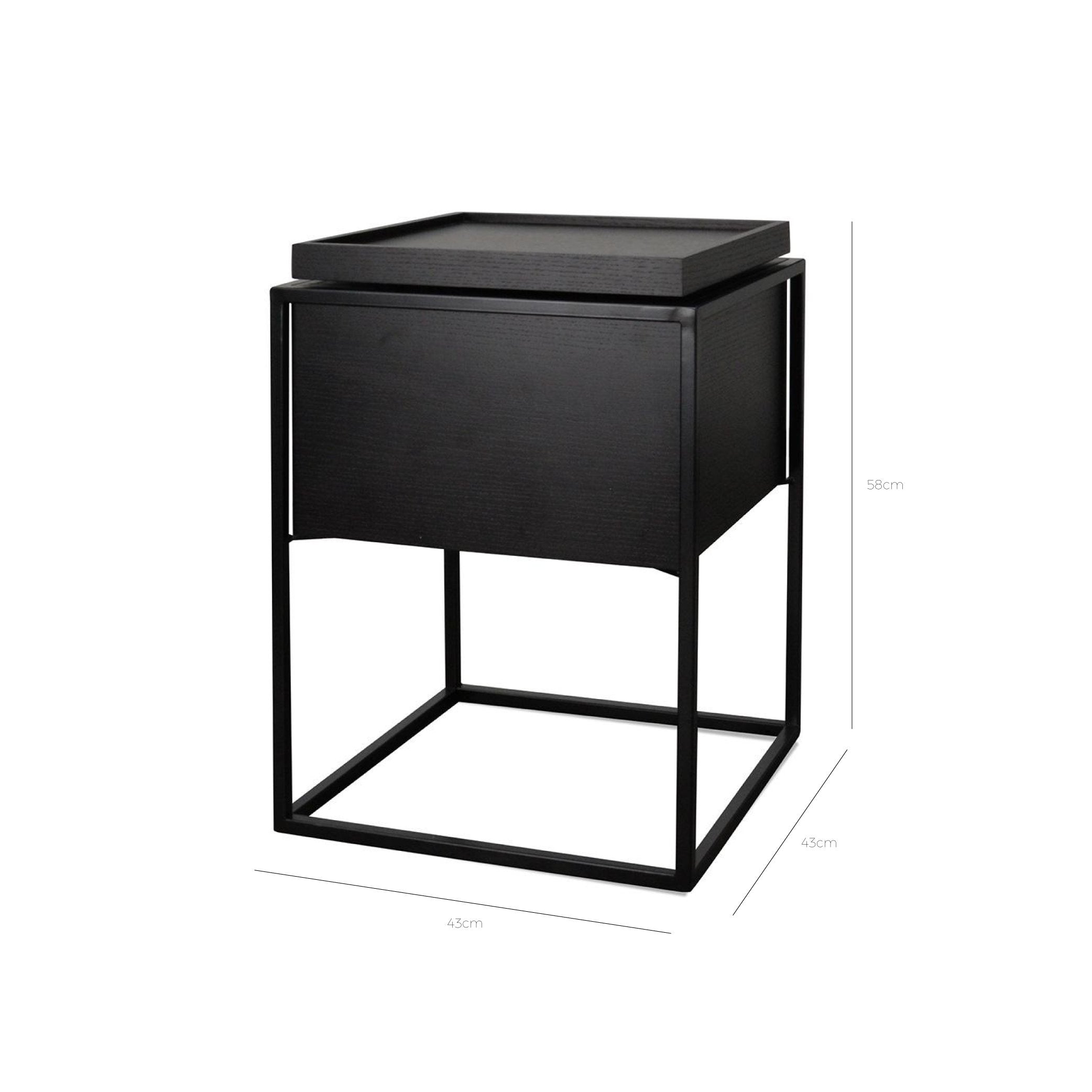 Onyx Scandinavian Side Table - Black - Bedside Tables