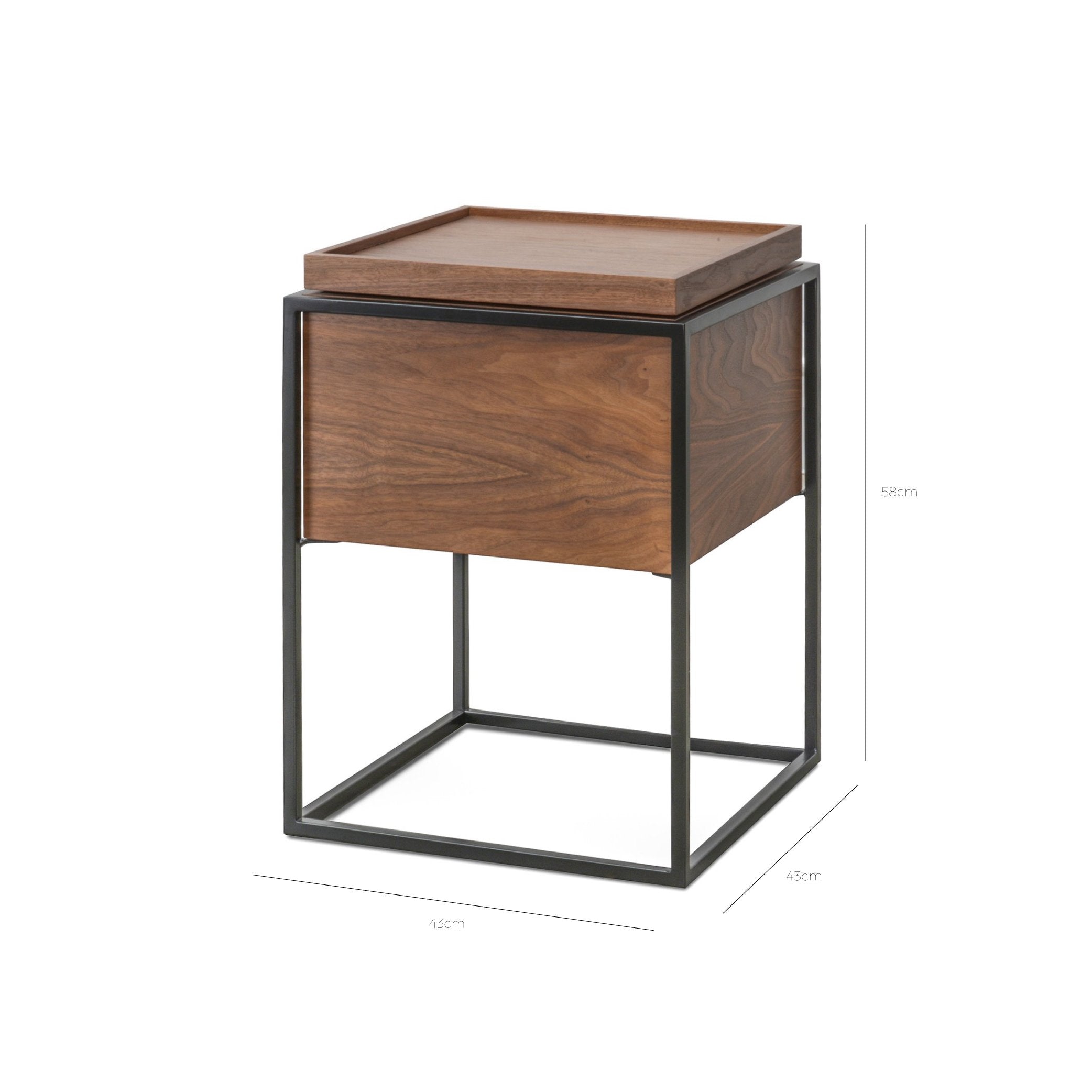 Onyx Scandinavian Side Table - Walnut - Bedside Tables
