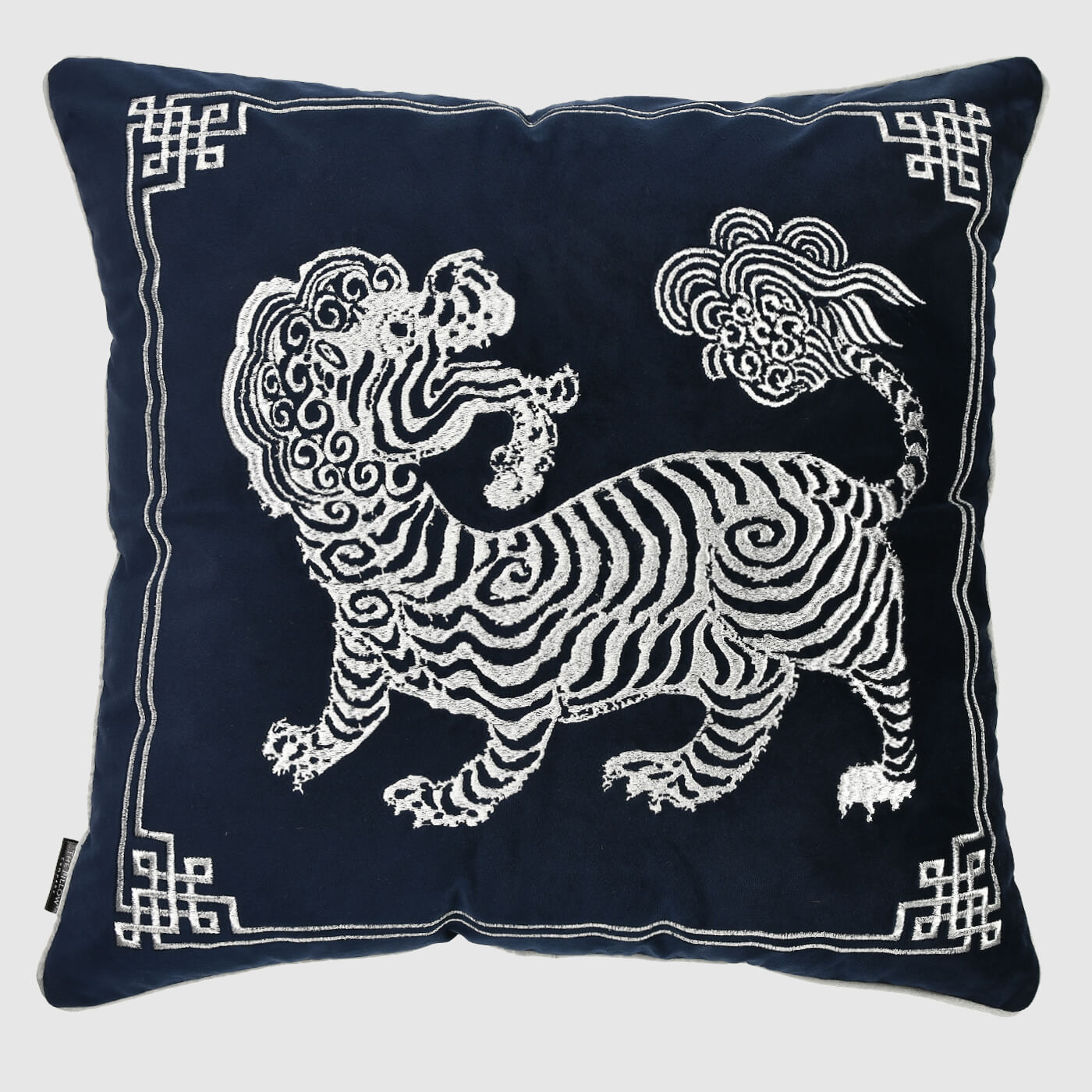 Oriental Blue Velvet Pillow Cover - Pillow Covers