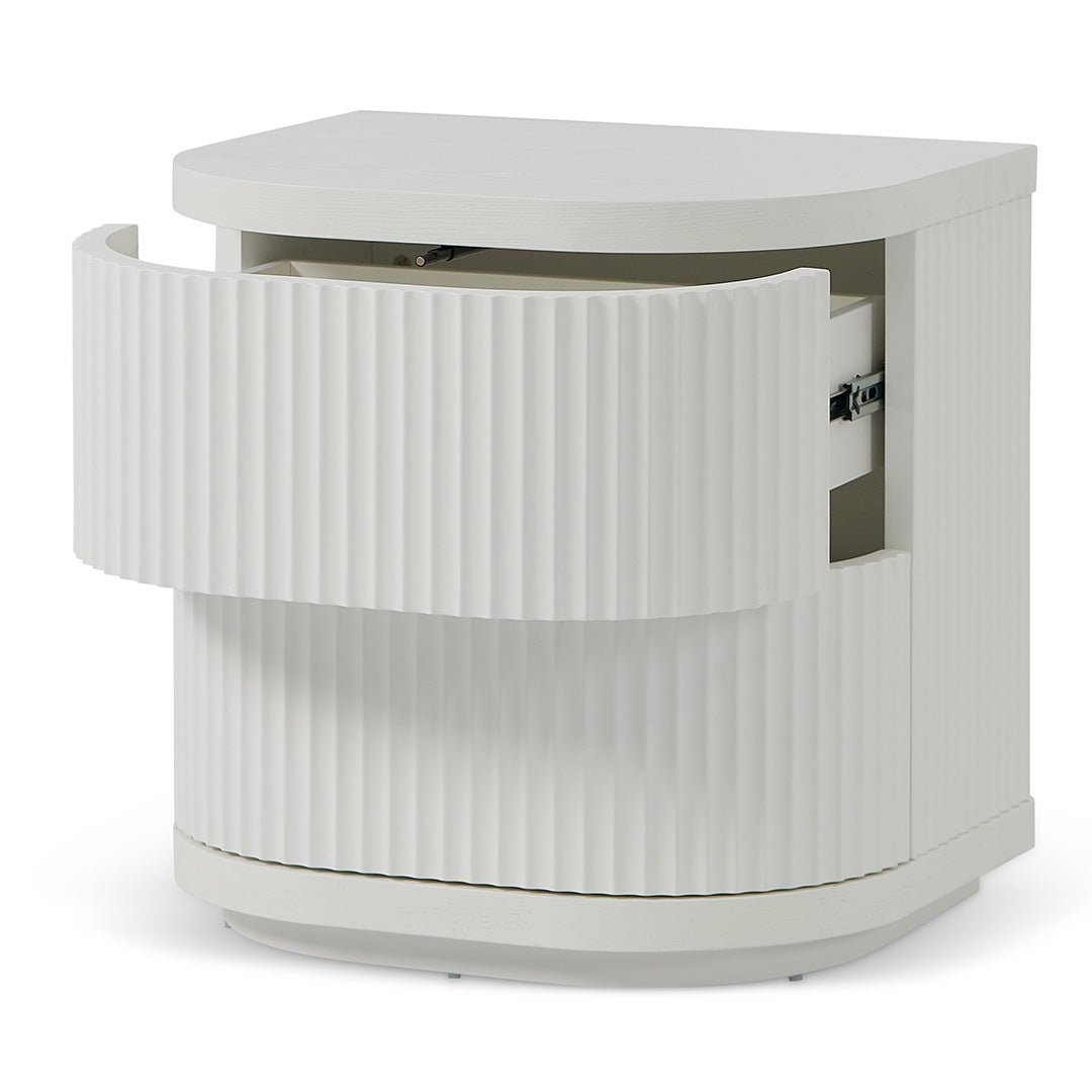 Orion Bedside Table - Full White - Bedside Tables