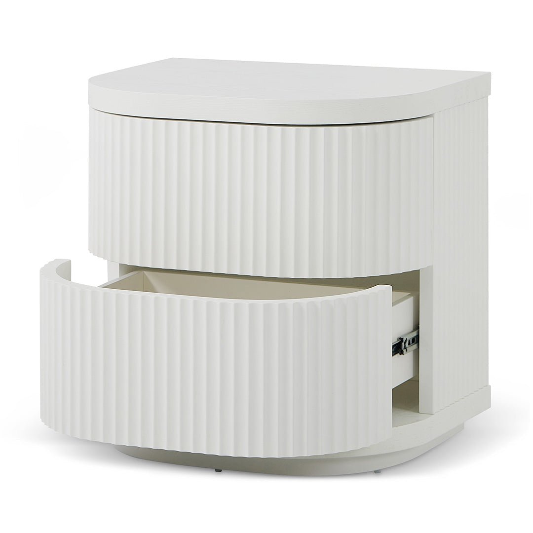 Orion Bedside Table - Full White - Bedside Tables