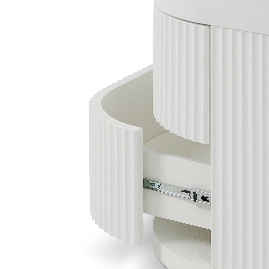 Orion Bedside Table - Full White - Bedside Tables
