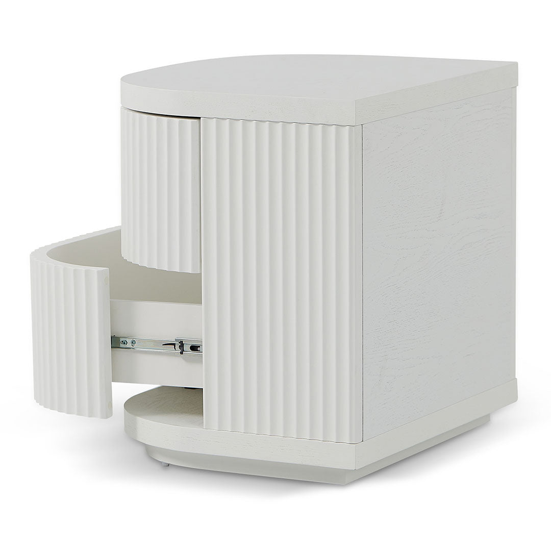 Orion Bedside Table - Full White - Bedside Tables