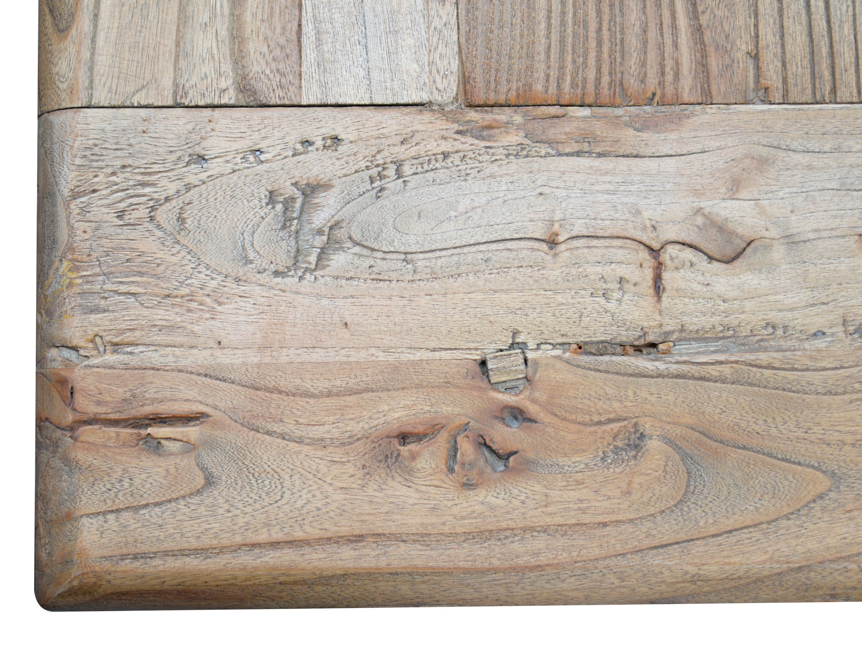 Parliment 2m Reclaimed Oak Wood Dining Table - Rustic Natural - Dining Tables